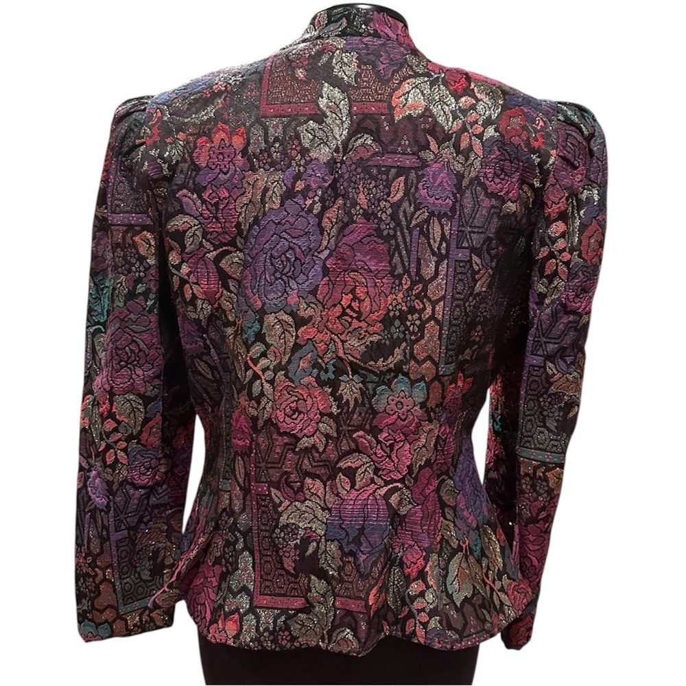 NU-MODE Vintage Puff Sleeve Peplum Brocade Blazer - Picture 16 of 17